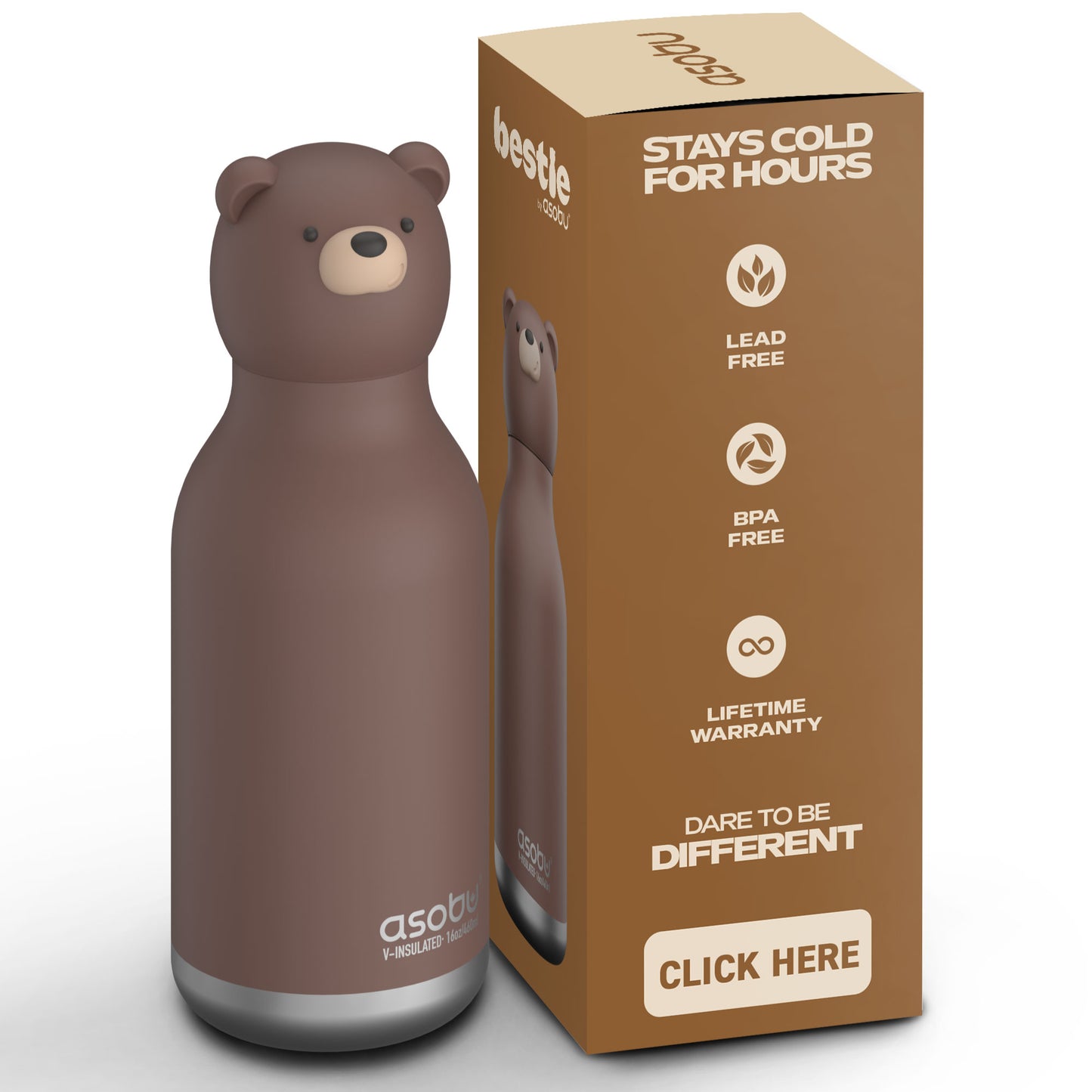 Bestie Animal Bottle - Brown Bear