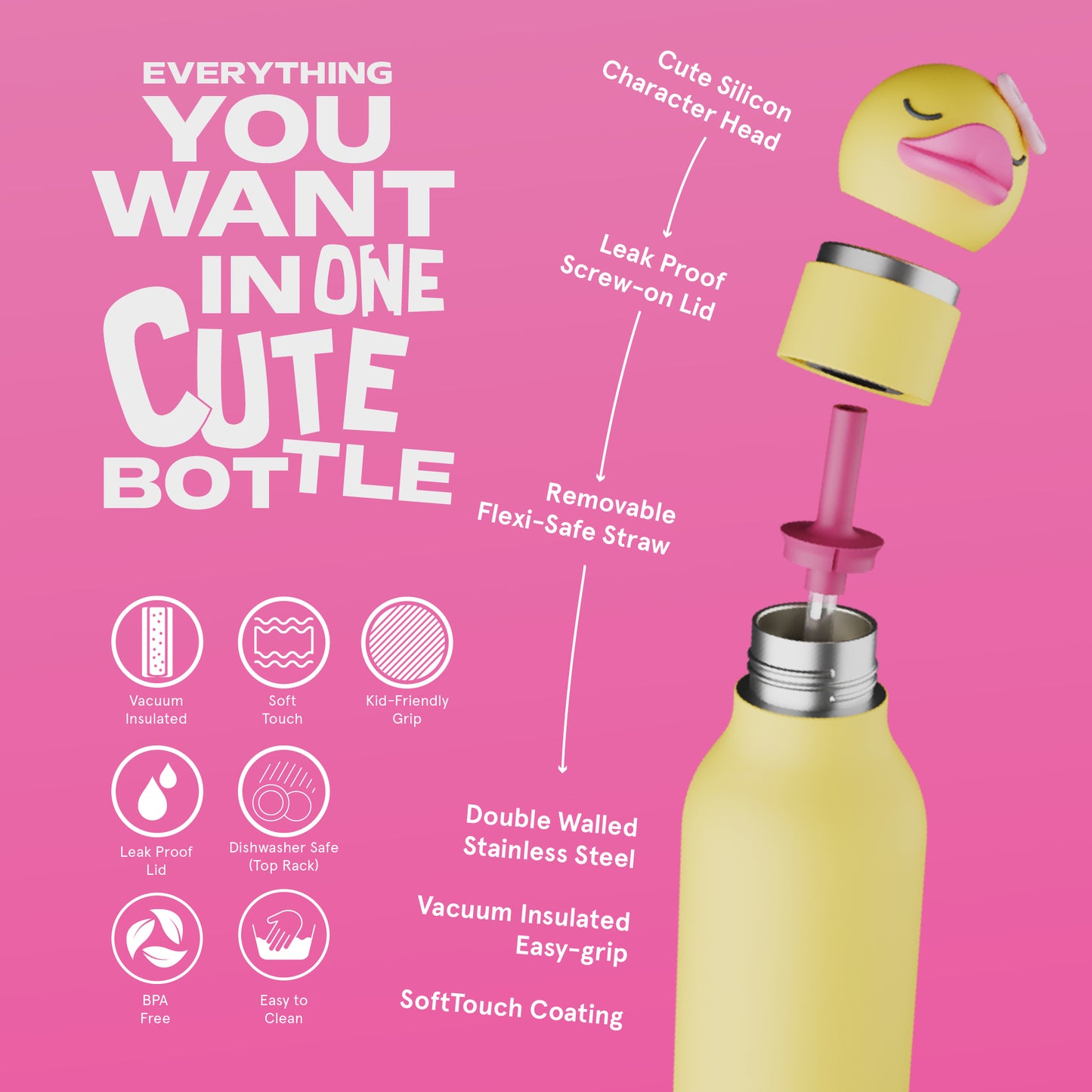 Bestie Animal Bottle - Ducky