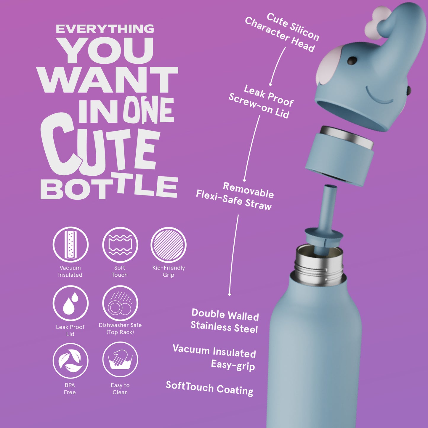 Bestie Animal Bottle - Elephant