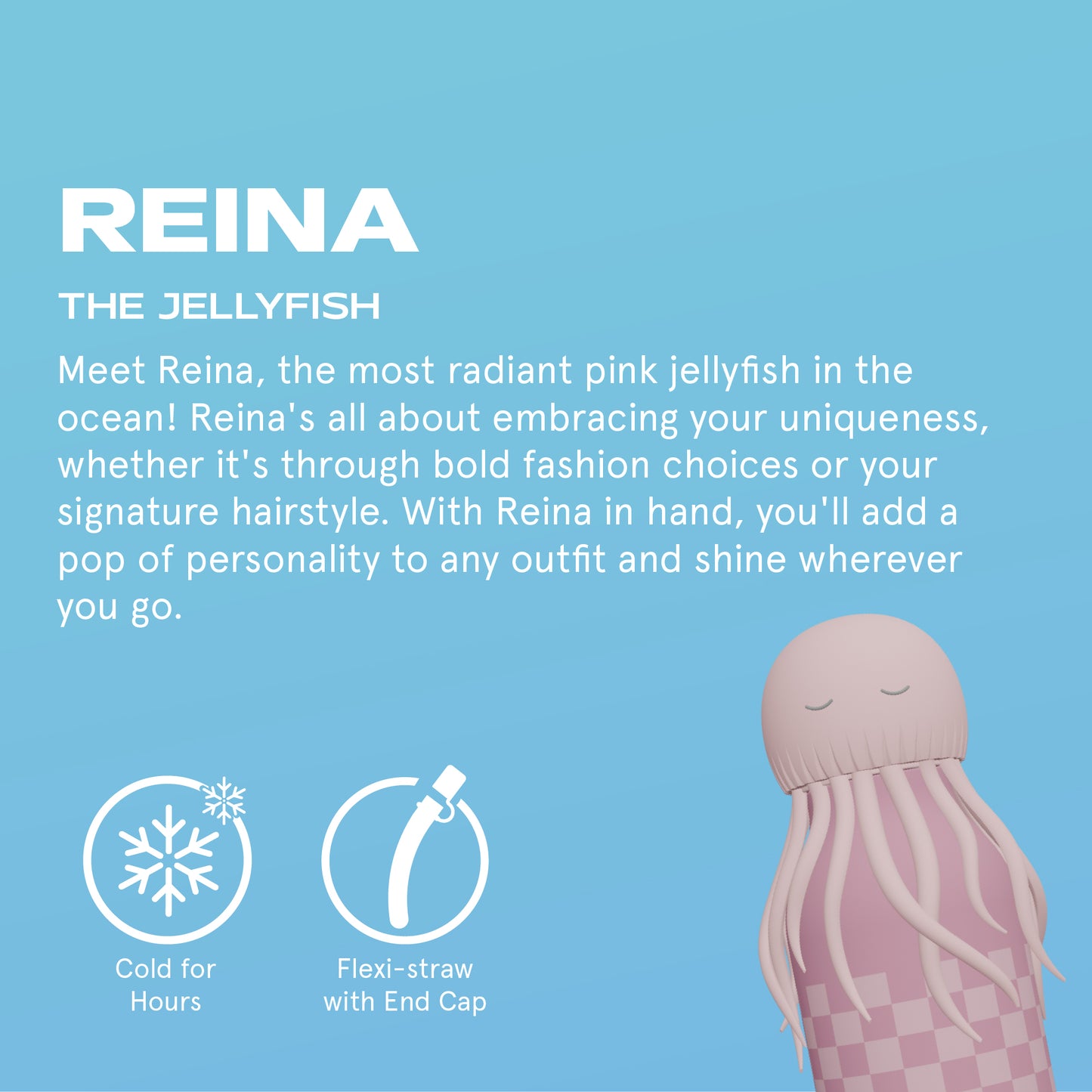 Bestie Animal Bottle - Jellyfish Pink