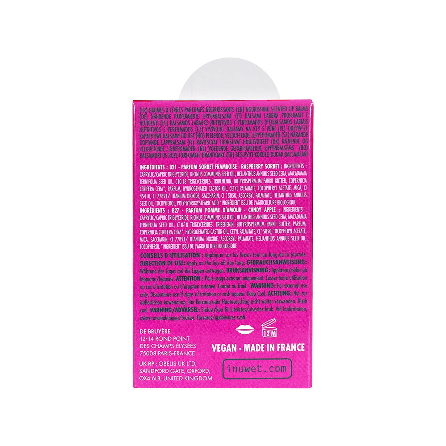 FORHÅNDSBESTILL // INUWET DUO BAUMES Red Fushia Metal