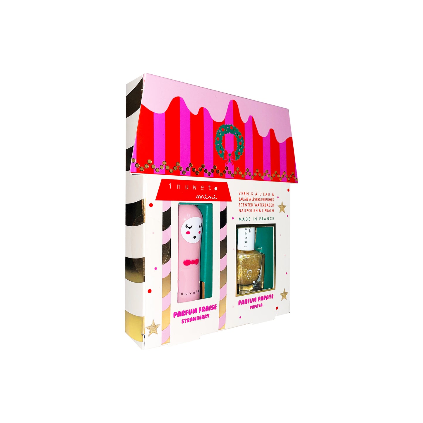 INUWET- JULIETTE HOUSE 2025: strawberry lip balm - papaya nail polish