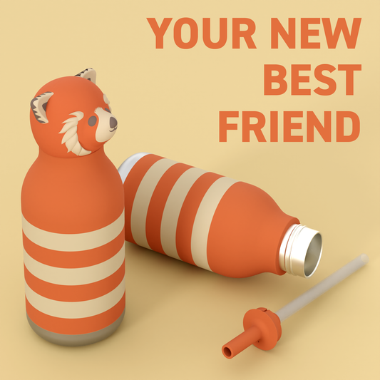 Bestie Animal Bottle - Red Panda Stripe