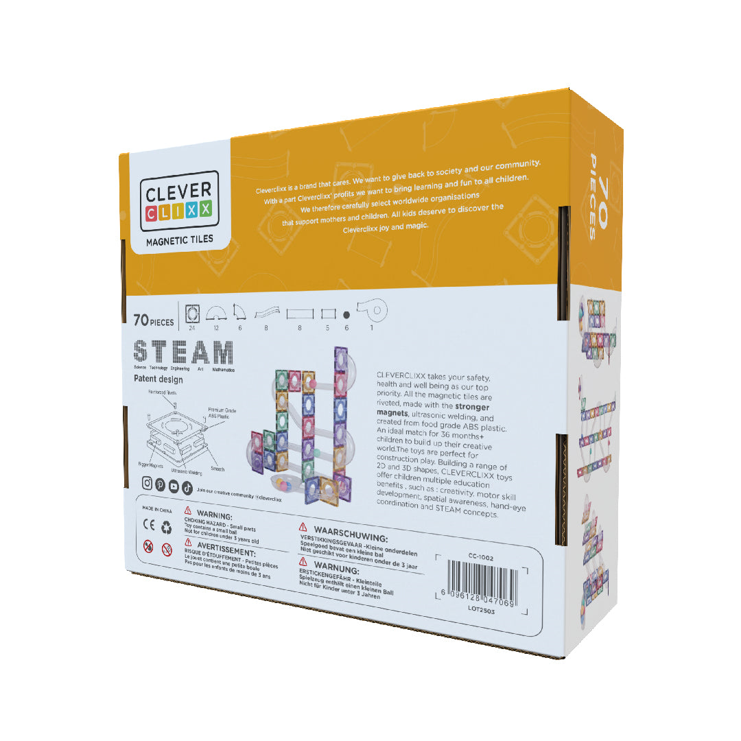 Cleverclixx Ball Run Creative Pack Pastel | 70 Pieces