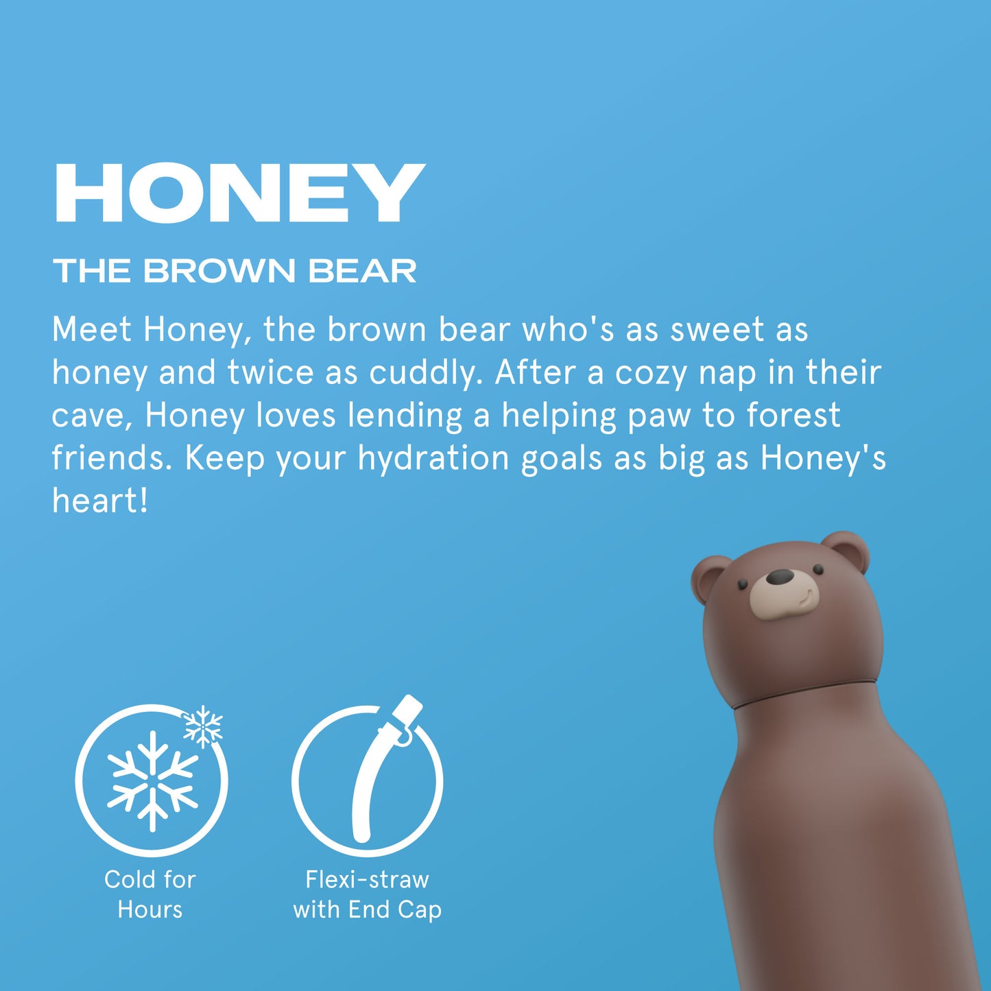 Bestie Animal Bottle - Brown Bear