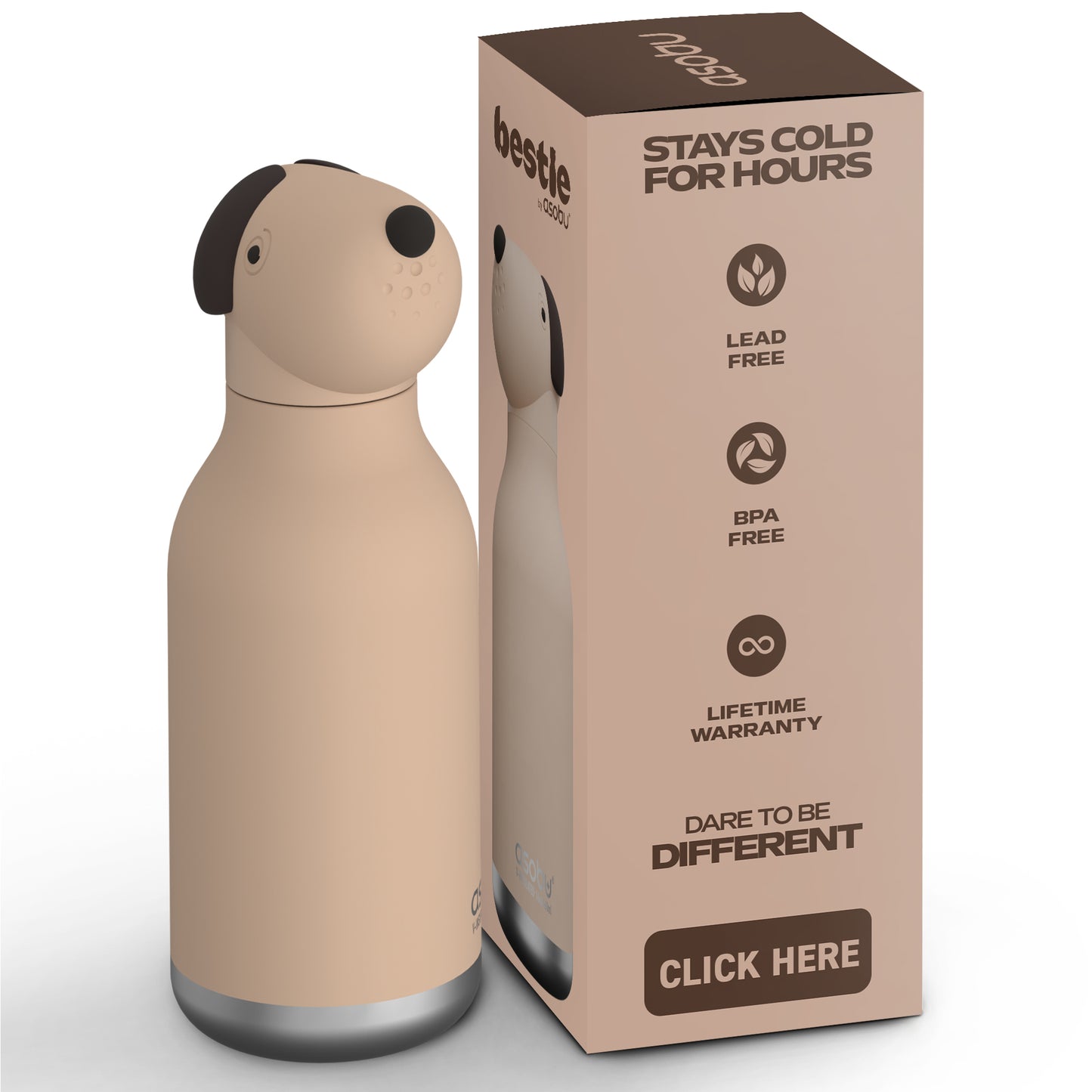 Bestie Animal Bottle - Brown Dog
