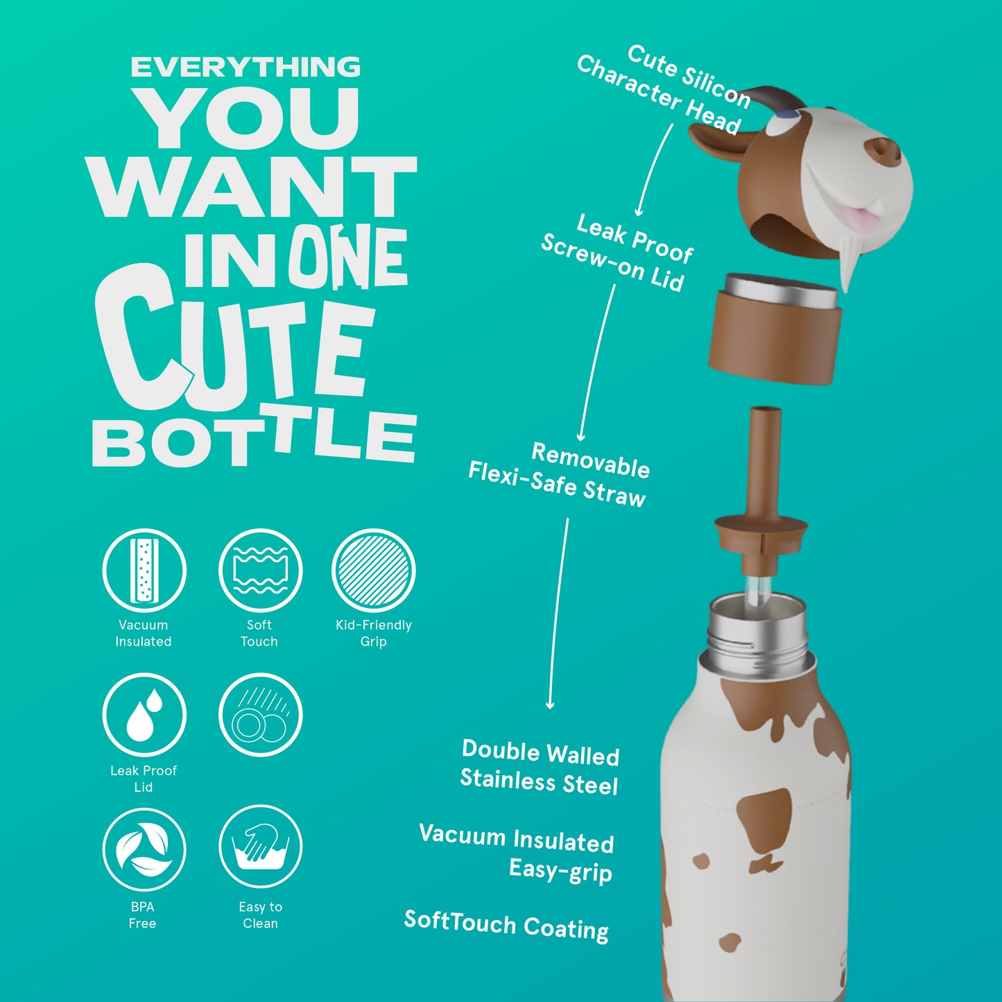 Bestie Animal Bottle - Goat