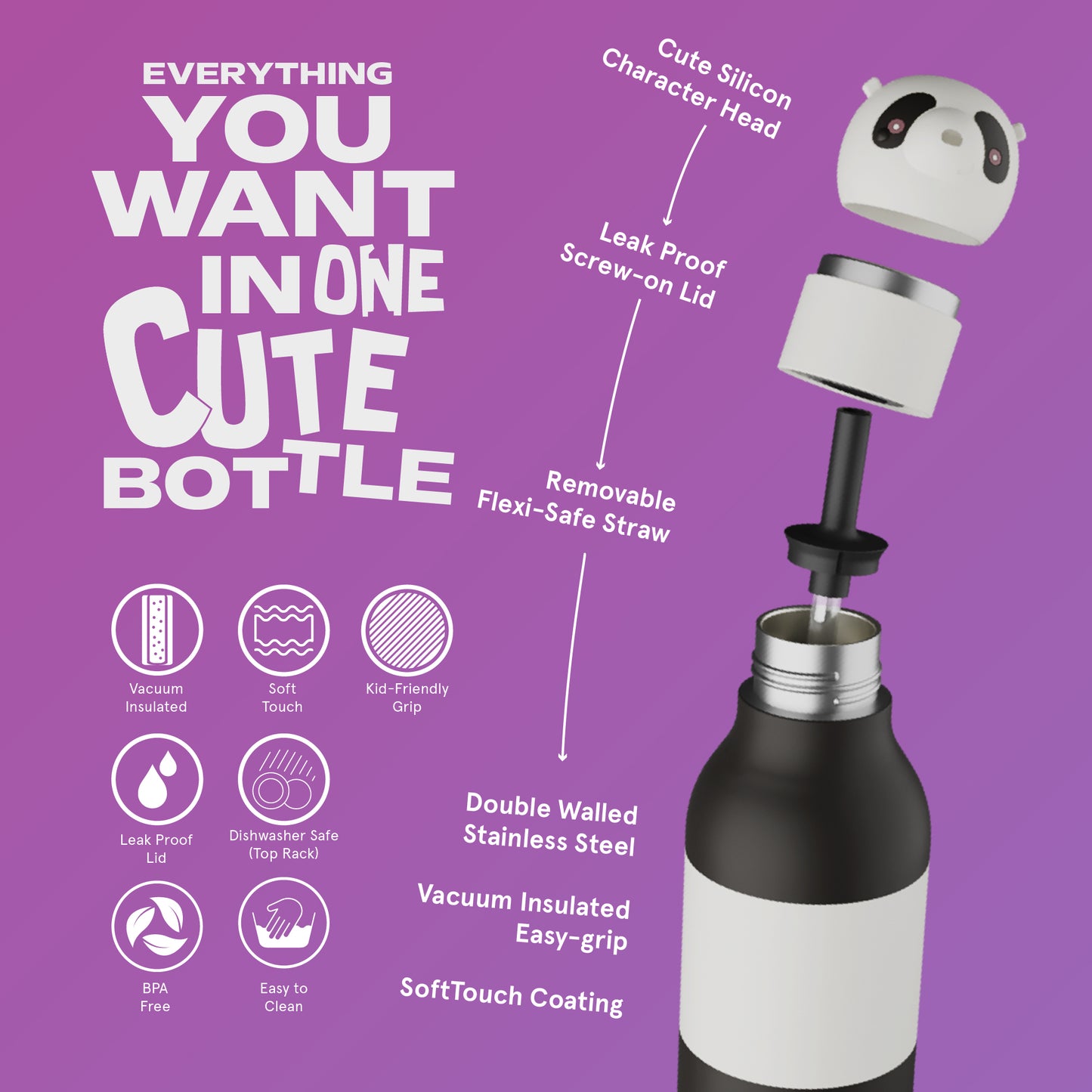 Bestie Animal Bottle - Panda