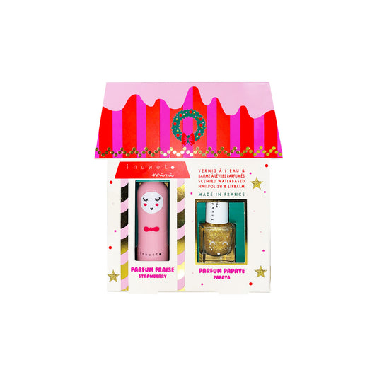 INUWET- JULIETTE HOUSE 2025: strawberry lip balm - papaya nail polish