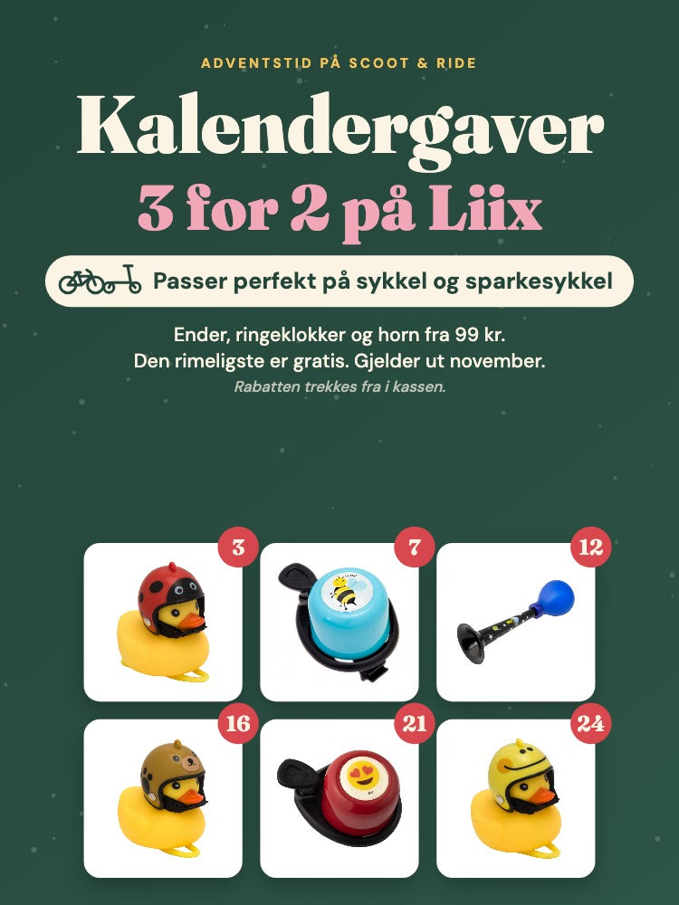Kalendergaver: 3 for 2 på Liix. Passer perfekt på sykkel og sparkesykkel