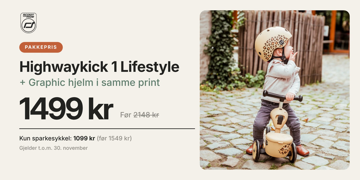 Pakkepris: Highwaykick 1 Lifestyle + Graphic hjelm for 1499 kr